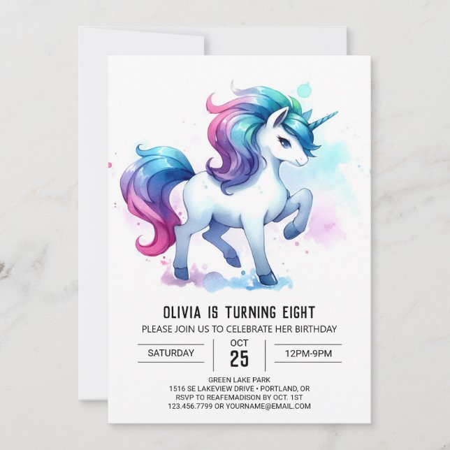 Rustic Printable Horse Birthday Inbjudningar (Framsida)