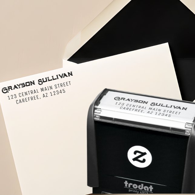 Rustic Professional Address Självfärgande Stämpel (Skapare uppladdad)