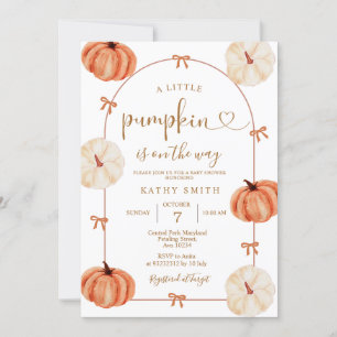 RUSTIC pumpa är på väg Baby Shower Inbjudningar