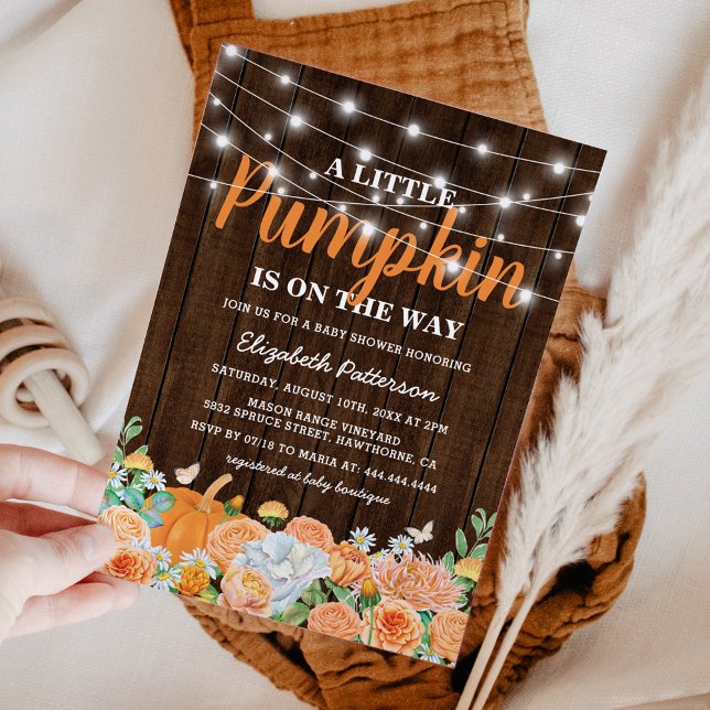 Rustic Pumpkin Baby Shower | Fall Blommigt Inbjudningar (Skapare uppladdad)