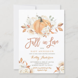 Rustic Pumpkin Baby Shower Fall in Kärlek Inbjudningar