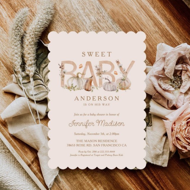 Rustic Pumpkin Baby Shower-inbjudan Inbjudningar (Skapare uppladdad)