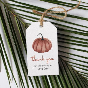 Rustic Pumpkin Baby Shower Tack Presentetikett