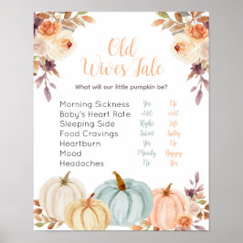 Rustic Pumpkin Blommigt Gamla Wives Tales Poster