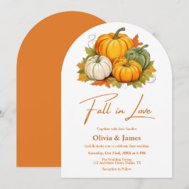Rustic Pumpkin Burnt Orange Fall i Kärlek Bröllop Inbjudningar