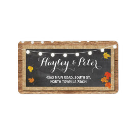 Rustic Pumpkin Chalk Adress Light Labels Stickers Adressetikett