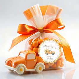 Rustic Pumpkin Fall Blommigt Baby Shower Runt Klistermärke