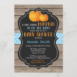 Rustic Pumpkin Fall Boy Shower-inbjudan Inbjudningar