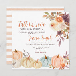 Rustic Pumpkin Fall i Kärlek Baby Shower Inbjudningar