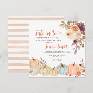 Rustic Pumpkin Fall i Kärlek Baby Shower Inbjudningar