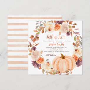 Rustic Pumpkin Fall i Kärlek Möhippa Inbjudningar