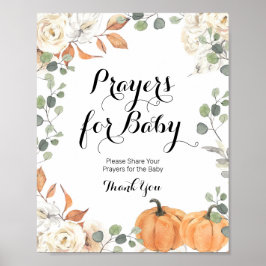 Rustic Pumpkin Fall i Kärlek Prayers for Baby Sign Poster