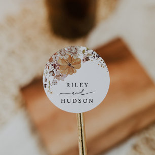 Rustic Pumpkin Fall Wedding Favor Sticker Runt Klistermärke