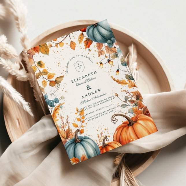 Rustic Pumpkin Fall Wedding Inbjudningar (Skapare uppladdad)