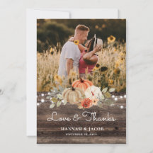 Rustic Pumpkin Fall Wedding Kärlek och tack