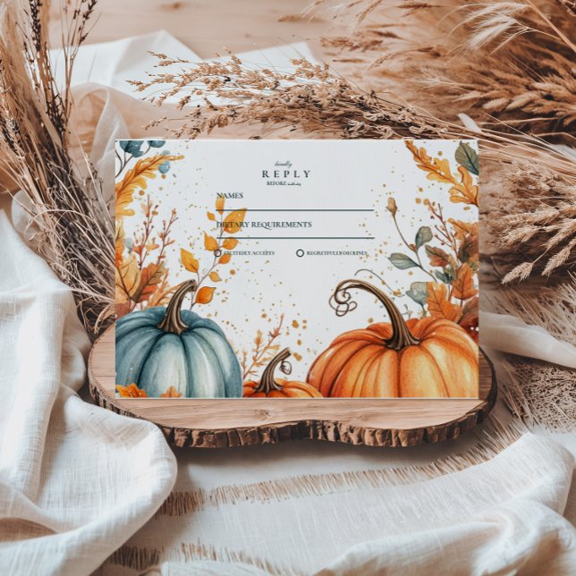 Rustic Pumpkin Fall Wedding OSA Kort (Skapare uppladdad)