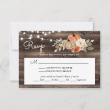 Rustic Pumpkin Fall Wood Bröllop med val av måltid