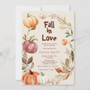 Rustic Pumpkin faller i Kärlek par Shower Inbjudningar