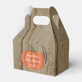 Rustic Pumpkin Faux Wood Fall Baby Shower Presentaskar