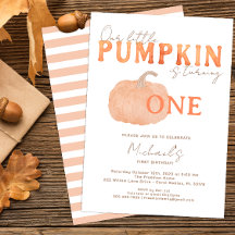 Rustic Pumpkin First Birthday Inbjudan