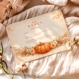 Rustic Pumpkin Floral Fall Graduation OSA Kort