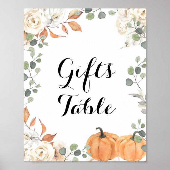 Rustic pumpkin Gifts Bord Sign Poster (Framsidan)