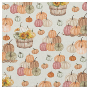 Rustic Pumpkin Harvest på Ljust grönt Tyg