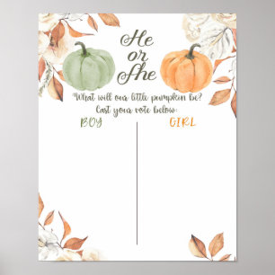 Rustic Pumpkin HE eller SHE Voting Board Poster