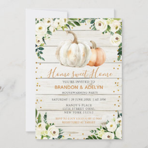 Rustic Pumpkin House Warming Party Home Sweet Home Inbjudningar