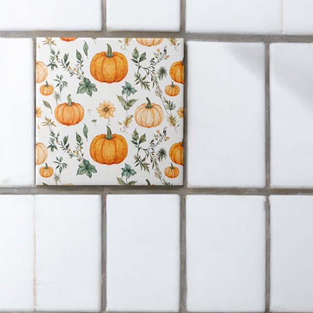 Rustic Pumpkin Mönster Kakelplatta (Skapare uppladdad)