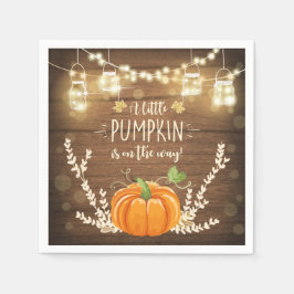 Rustic Pumpkin Papper Napkins Fall Wood Shower Pappersservett
