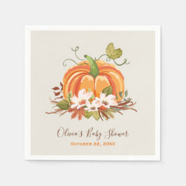 Rustic Pumpkin Pappersservett Fall Baby-dusch