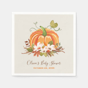 Rustic Pumpkin Pappersservett Fall Baby-dusch