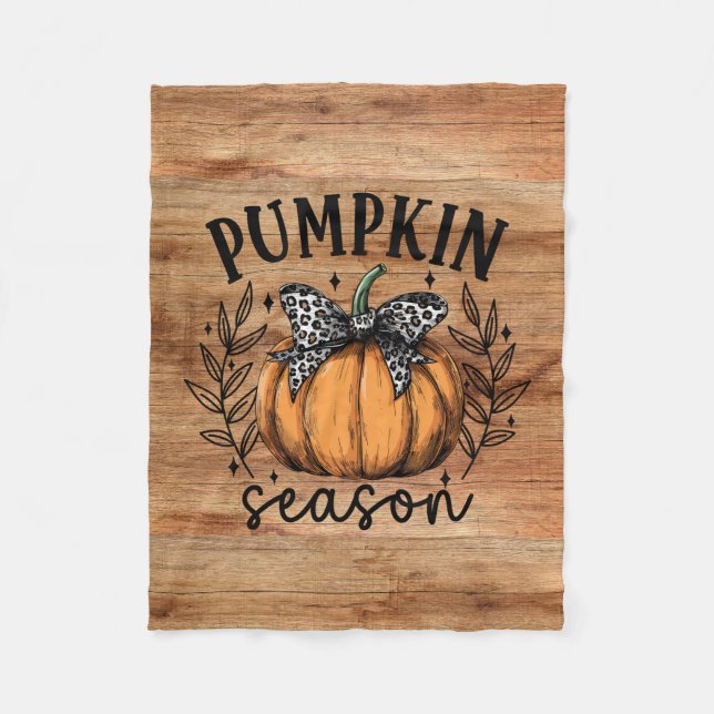 Rustic Pumpkin Season Fall Mysigt Fleecefilt (Framsidan)
