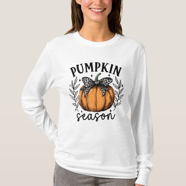 Rustic Pumpkin Season Fall Stil T Shirt (Framsida)