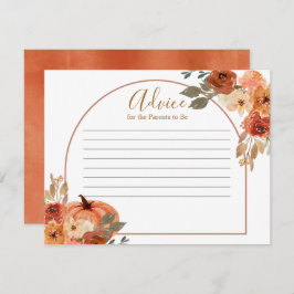 Rustic Pumpkin Terracota Blommigt Advice Card Tilläggskort