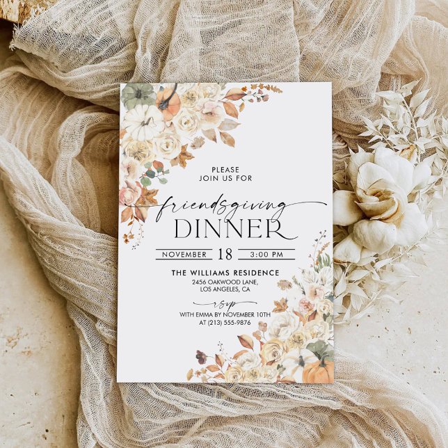 Rustic Pumpkin Thanksgiving Dinner Invitation Inbjudningar (Skapare uppladdad)