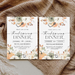 Rustic Pumpkin Thanksgiving Dinner Invitation Spara Datumet