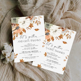 Rustic Pumpkin Thanksgiving Dinner Invitation Spara Datumet