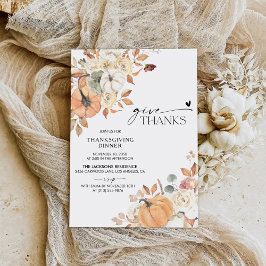Rustic Pumpkin Thanksgiving Dinner Invitation Spara Datumet