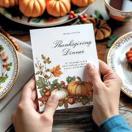 Rustic pumpkin Thanksgiving Party Inbjudningar