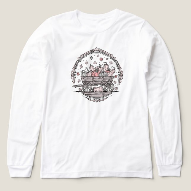 Rustic Pumpkin Wagon - Folk Art | ENDAST VITA T Shirt (Design framsida)