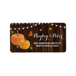 Rustic Pumpkin Wood Adress Ljus etiketter Stickers Adressetikett