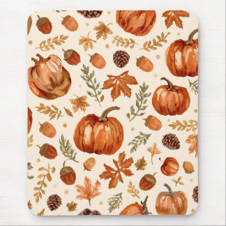 Rustic Pumpkins & Acorns Cozy Mouse Pad Musmatta