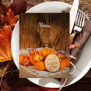 Rustic Pumpkins Fall Barn Bröllop Menu