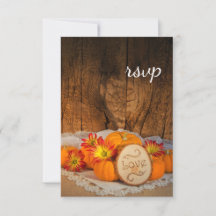 Rustic Pumpkins Fall Barn Bröllop OSA Card