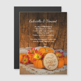 Rustic Pumpkins Fall Barn Bröllop spara datum Magnetisk Inbjudningskort