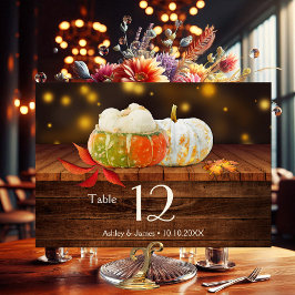 Rustic Pumpkins Fall Wedding Bordsnummer Card