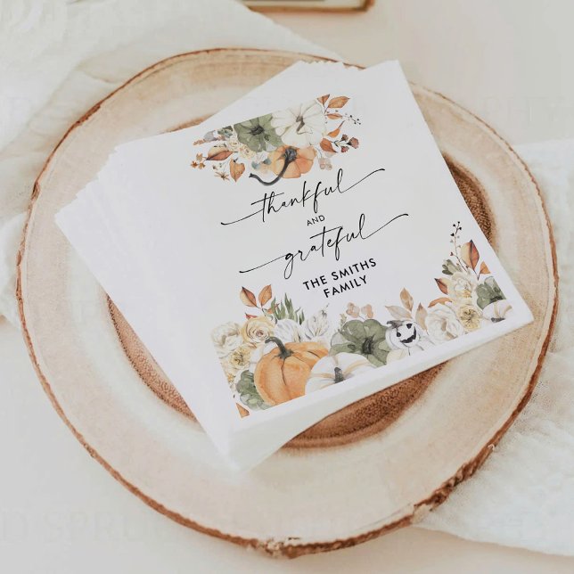 Rustic Pumpkins Thanksgiving Dinner Paper Napkin Pappersservett (Skapare uppladdad)