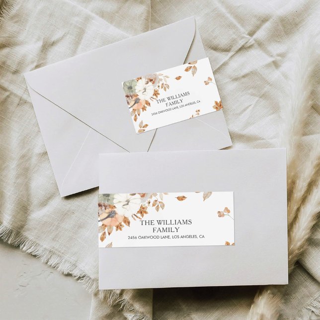 Rustic Pumpkins Thanksgiving Return Address Label Adressetikett (Skapare uppladdad)